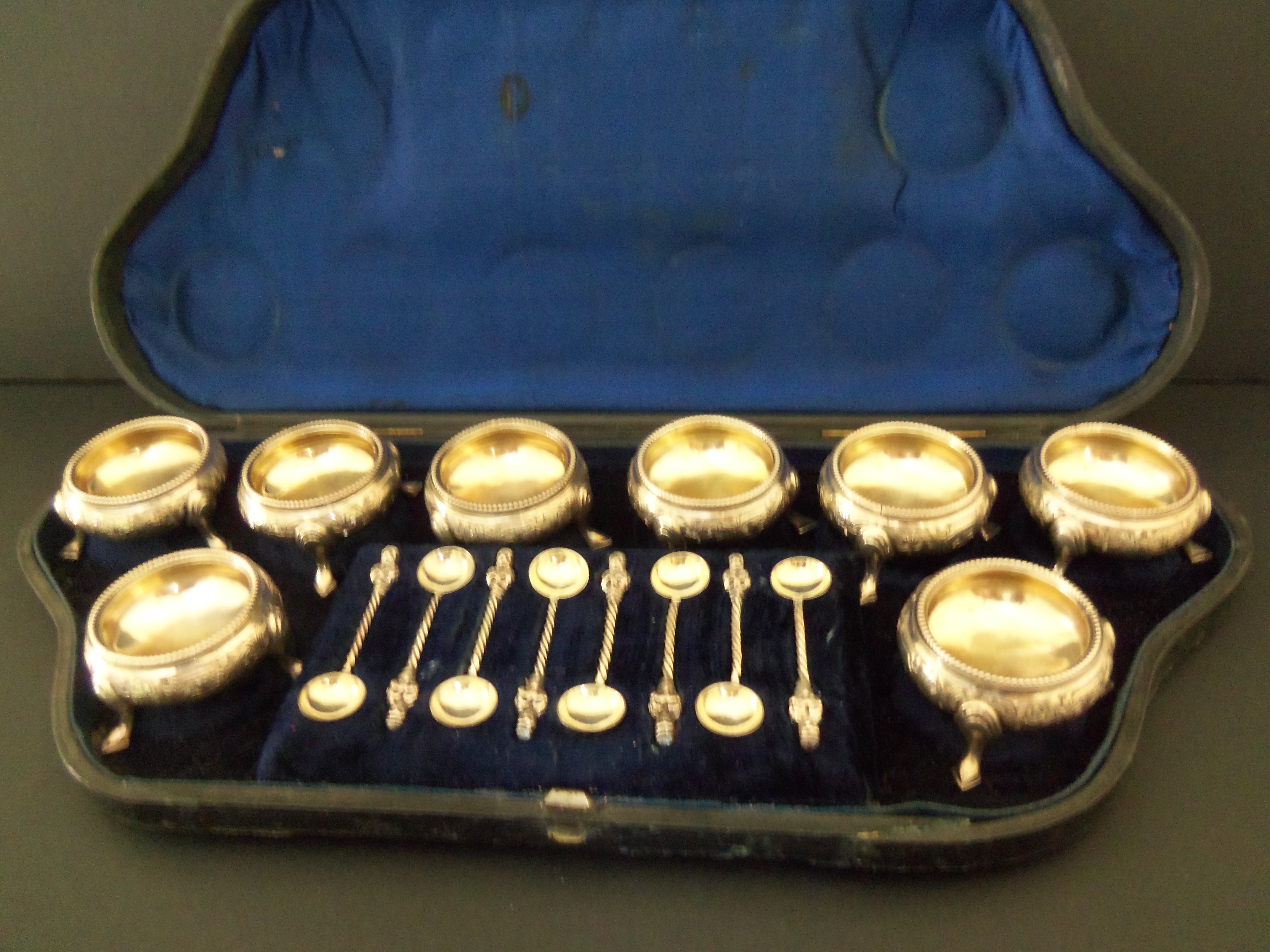 Lovely set of 8 Victorian Silver Salts c.1856 (1 of 1)