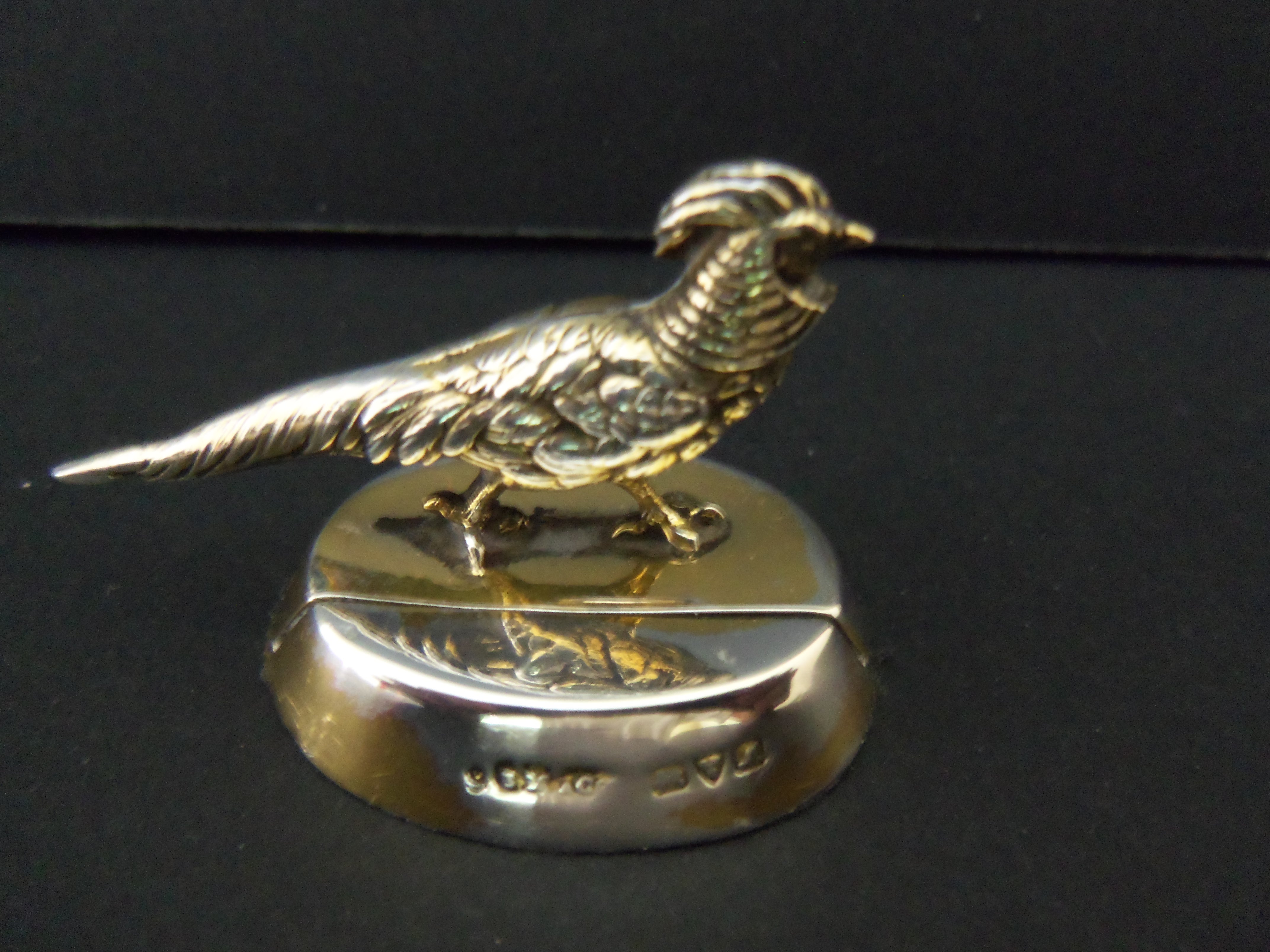 PHEASANT SILVER MENU HOLDER - 1912 (1 of 1)