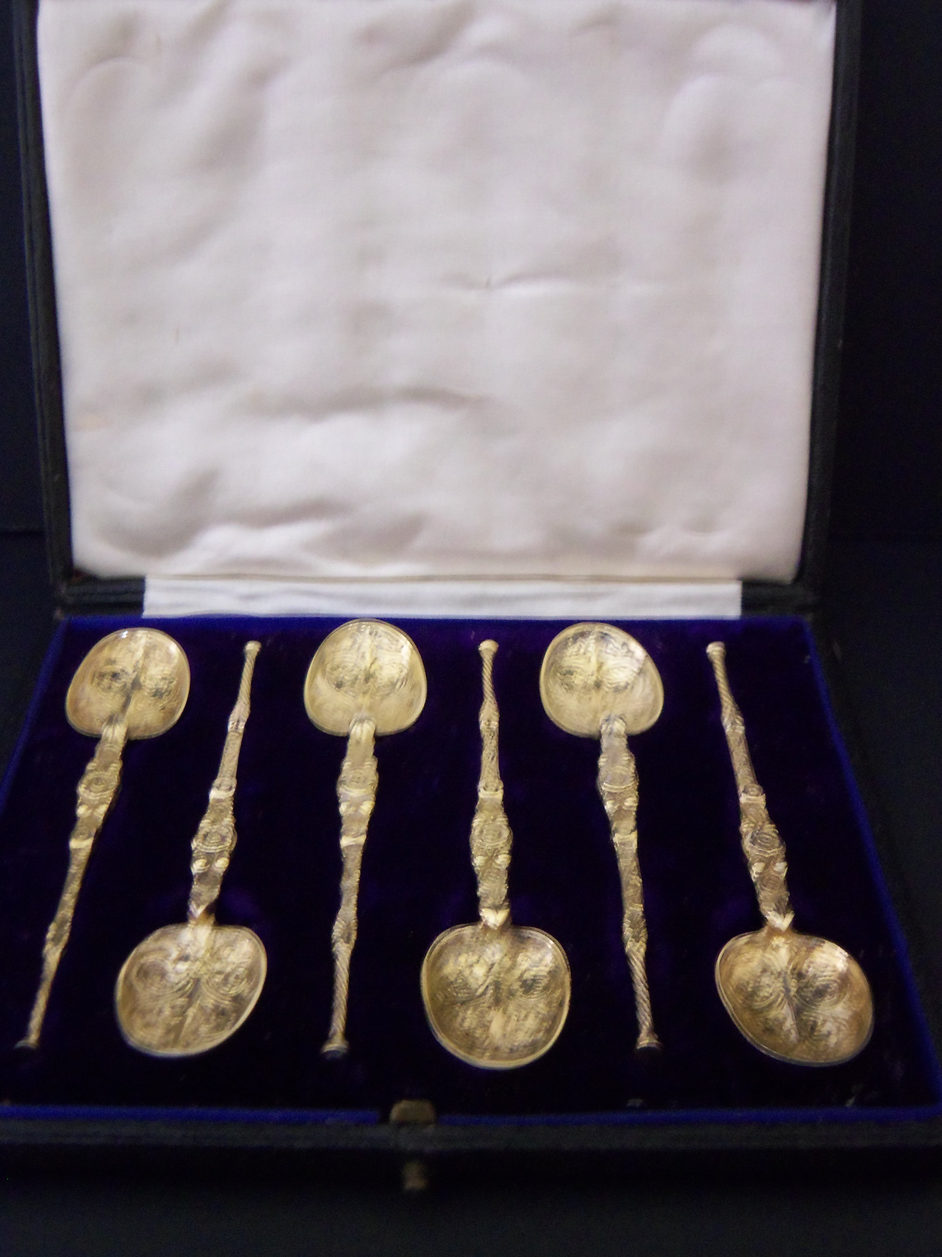 Set of 6 Gilded Silver Anointing Spoons (c.1910) (1 of 1)