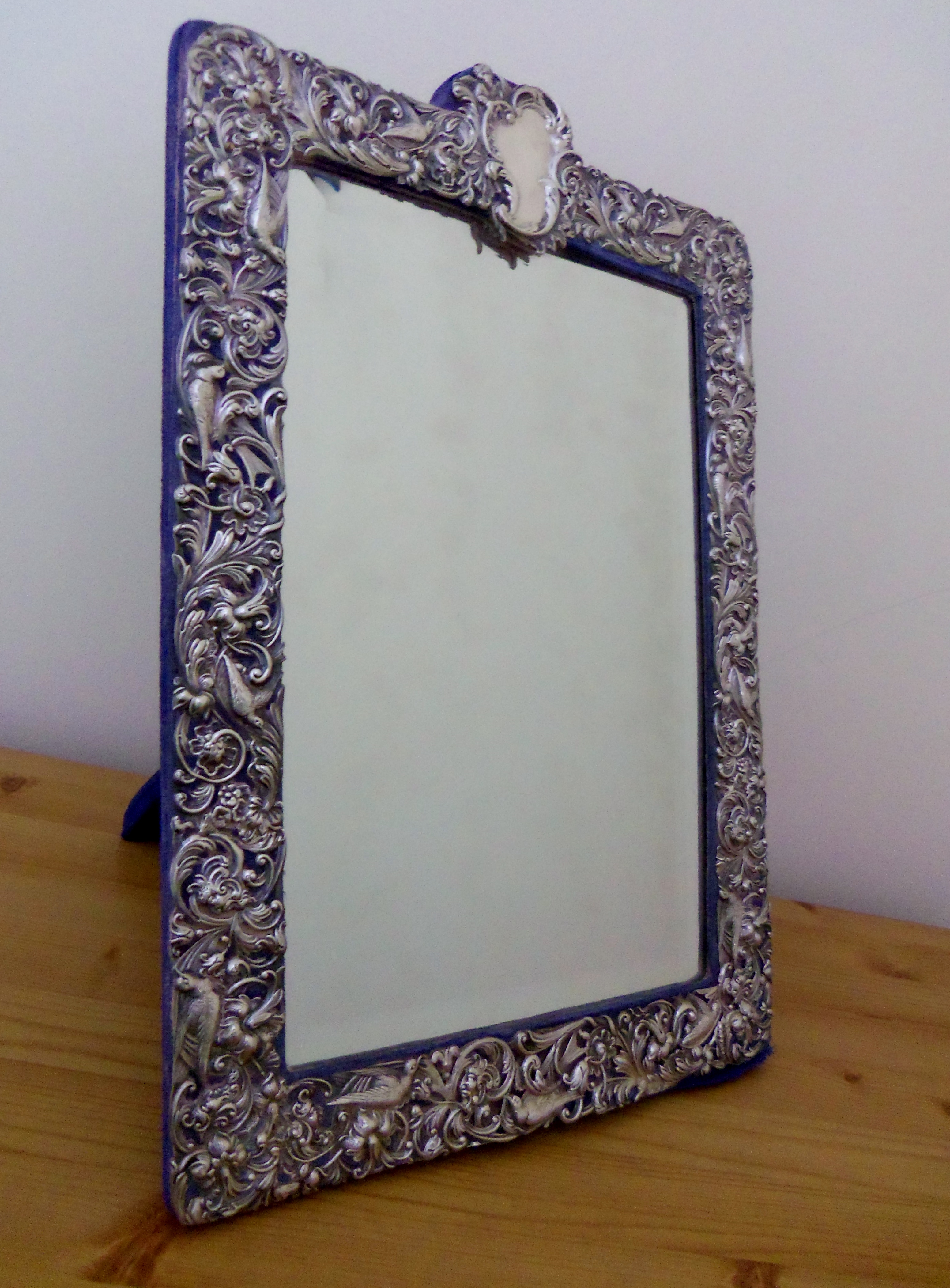 Large Victorian Silver Mirror c.1895 (1 of 1)
