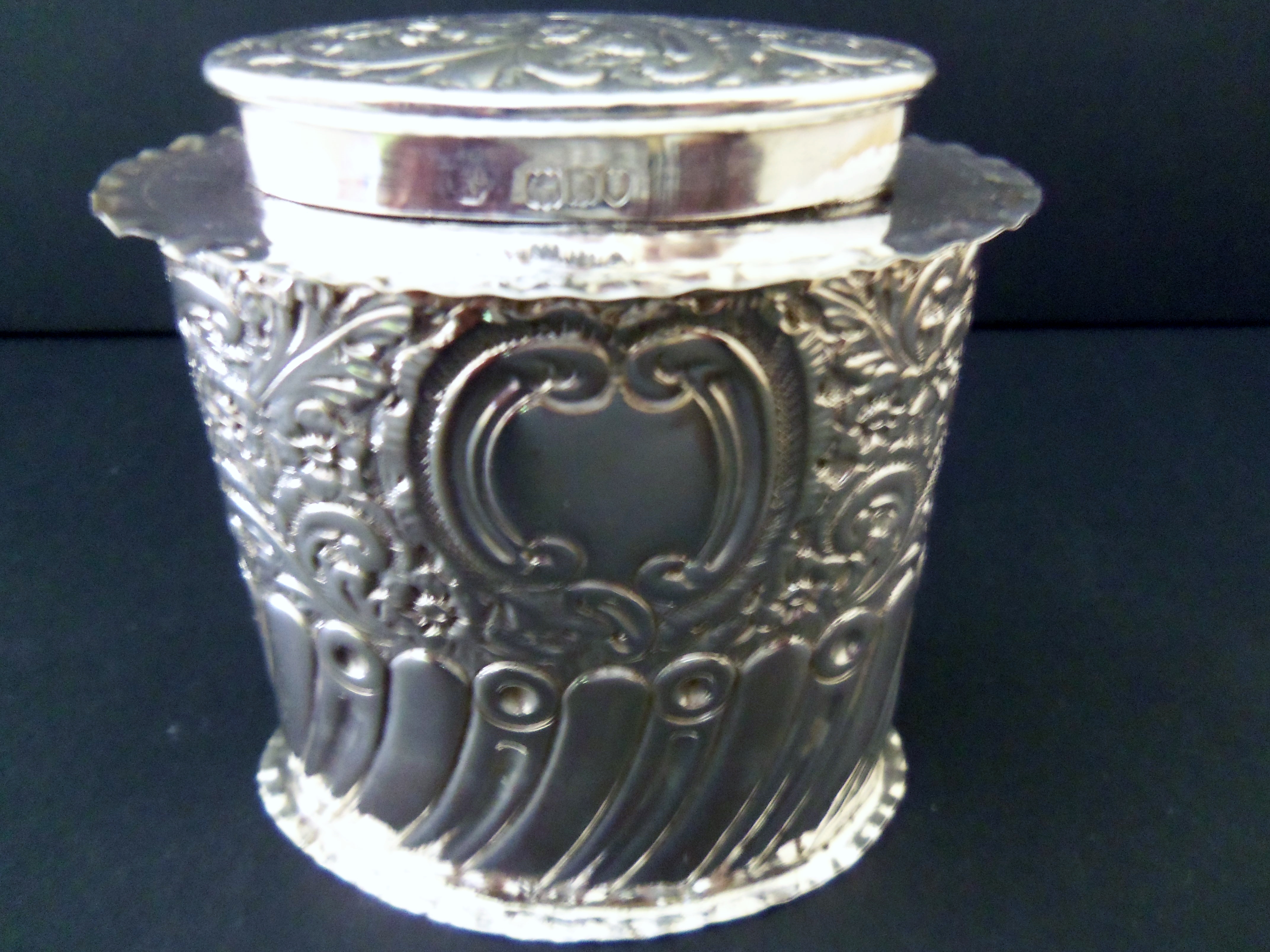 Victorian Silver Repousse Tea Caddy c.1900 (1 of 1)