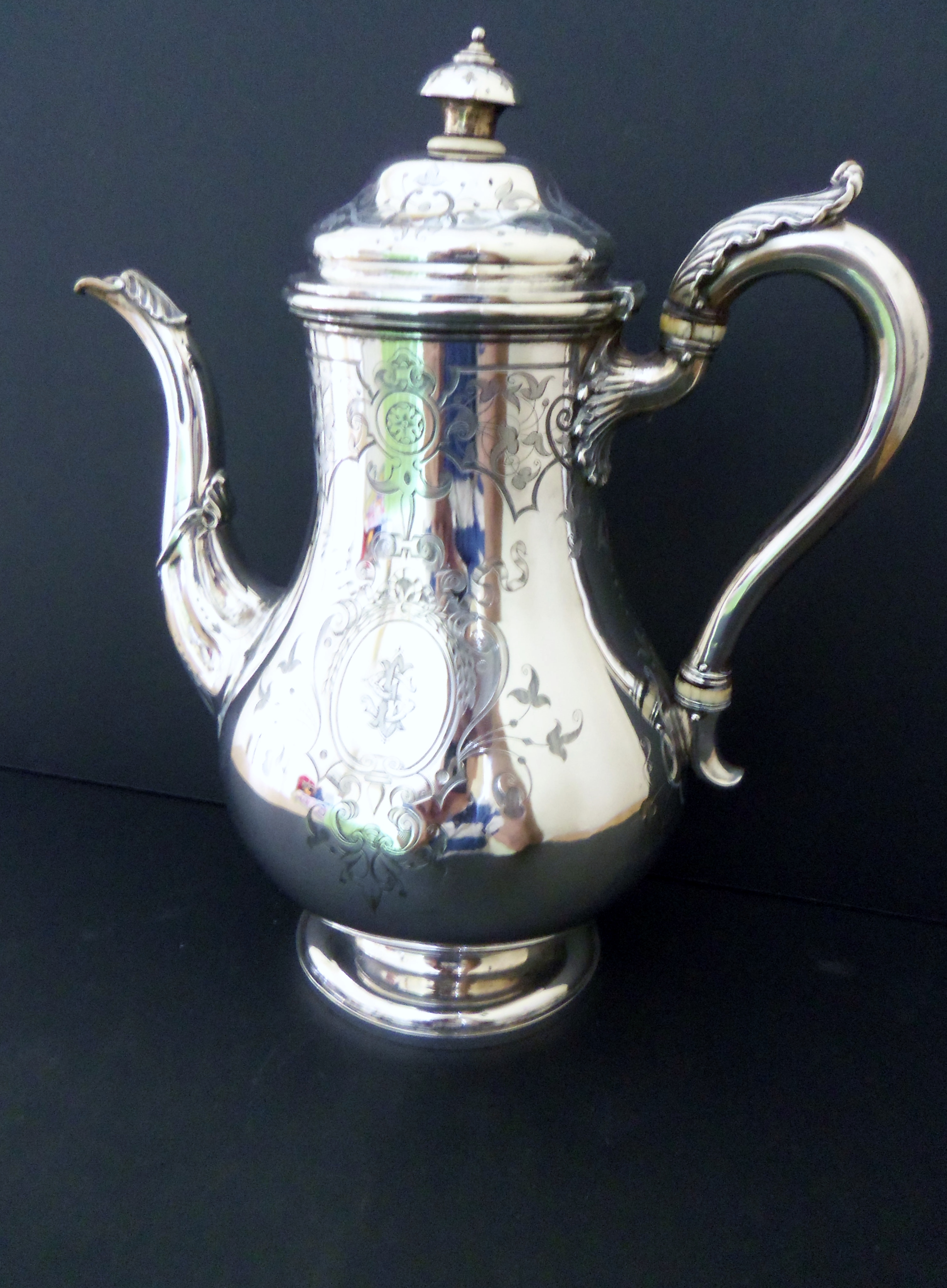 Antique Silver Coffee Pot  1855 (1 of 1)