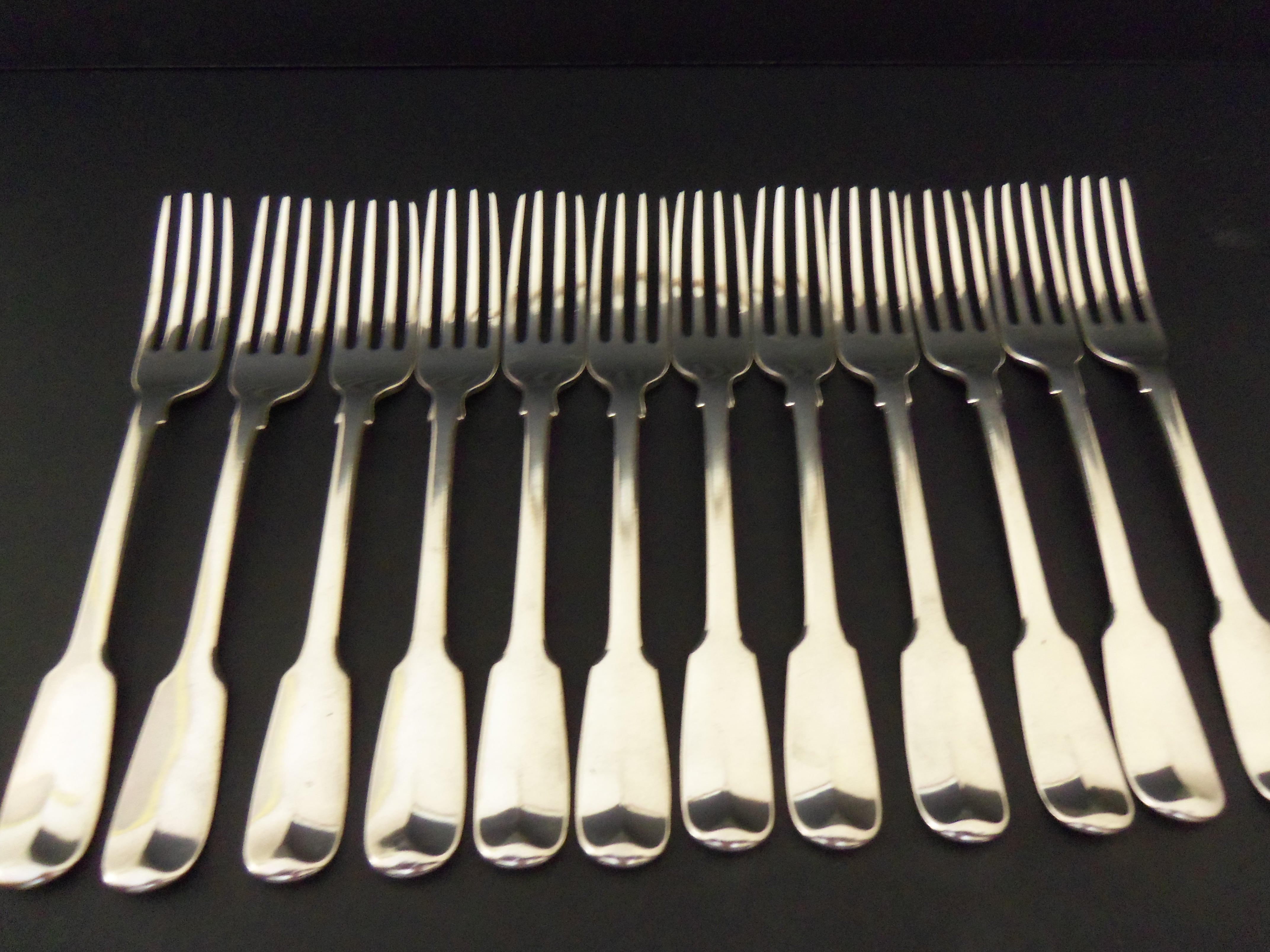Set of 12 Paul Storr Silver Dessert Forks 1817 (1 of 1)