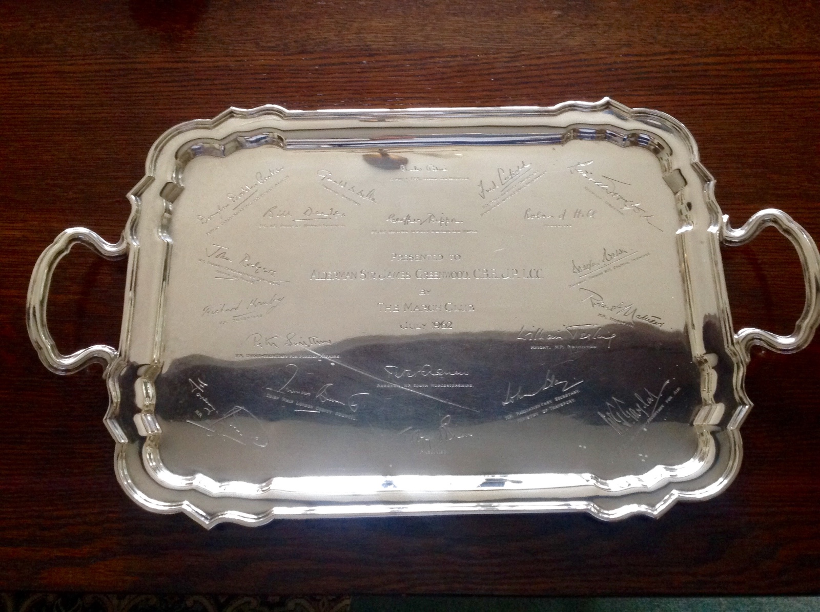Antique Hallmarked Silver Drinks Tray 1921 1770 / LA79820
