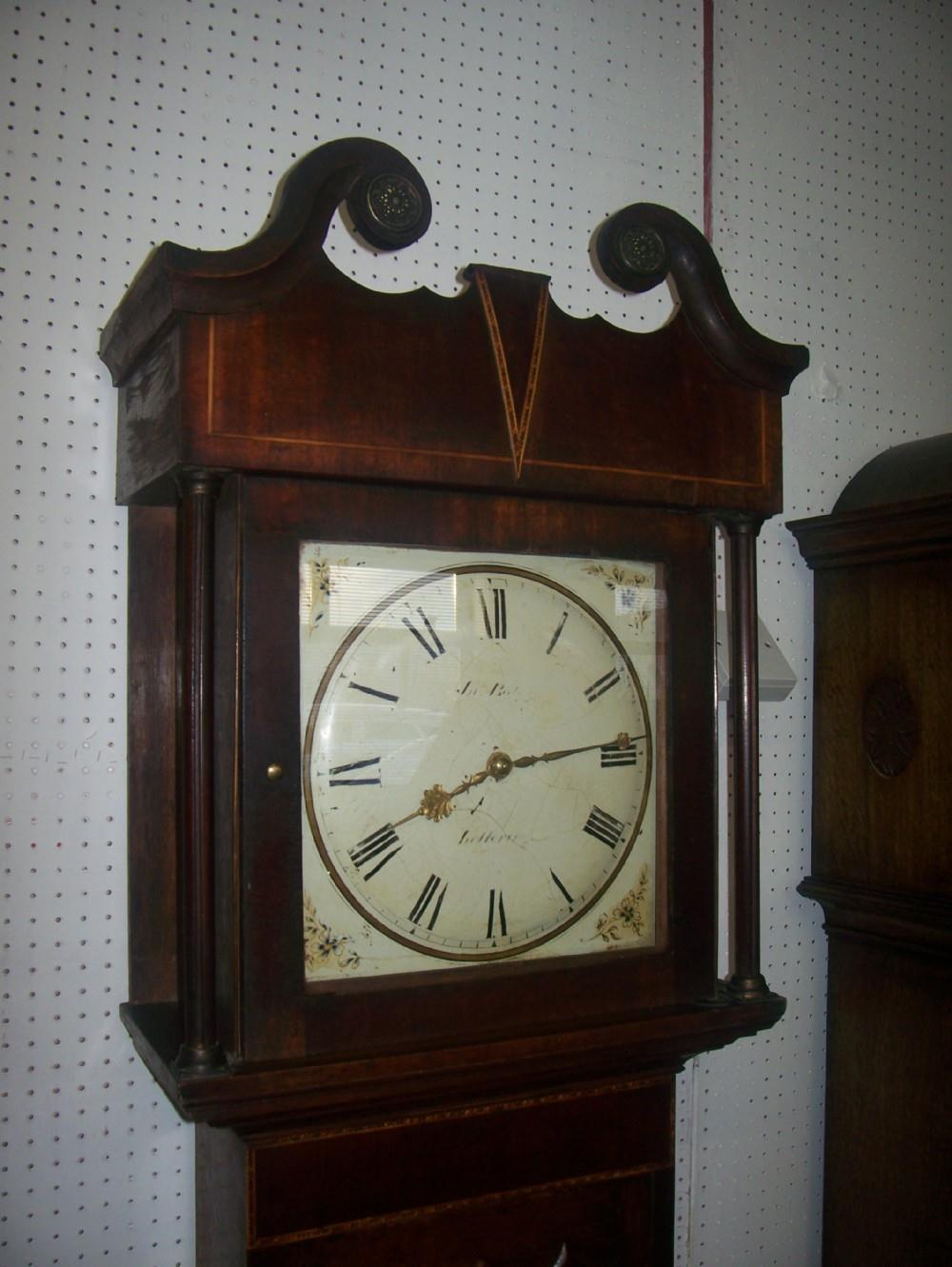 Rare Convex Dial 19th Century Oak Mahogany Inlaid Longcase (1 of 1)