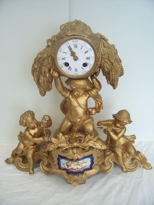Japy Freres Gold Medal Anniversary Gilt Clock c.1850 (1 of 7)