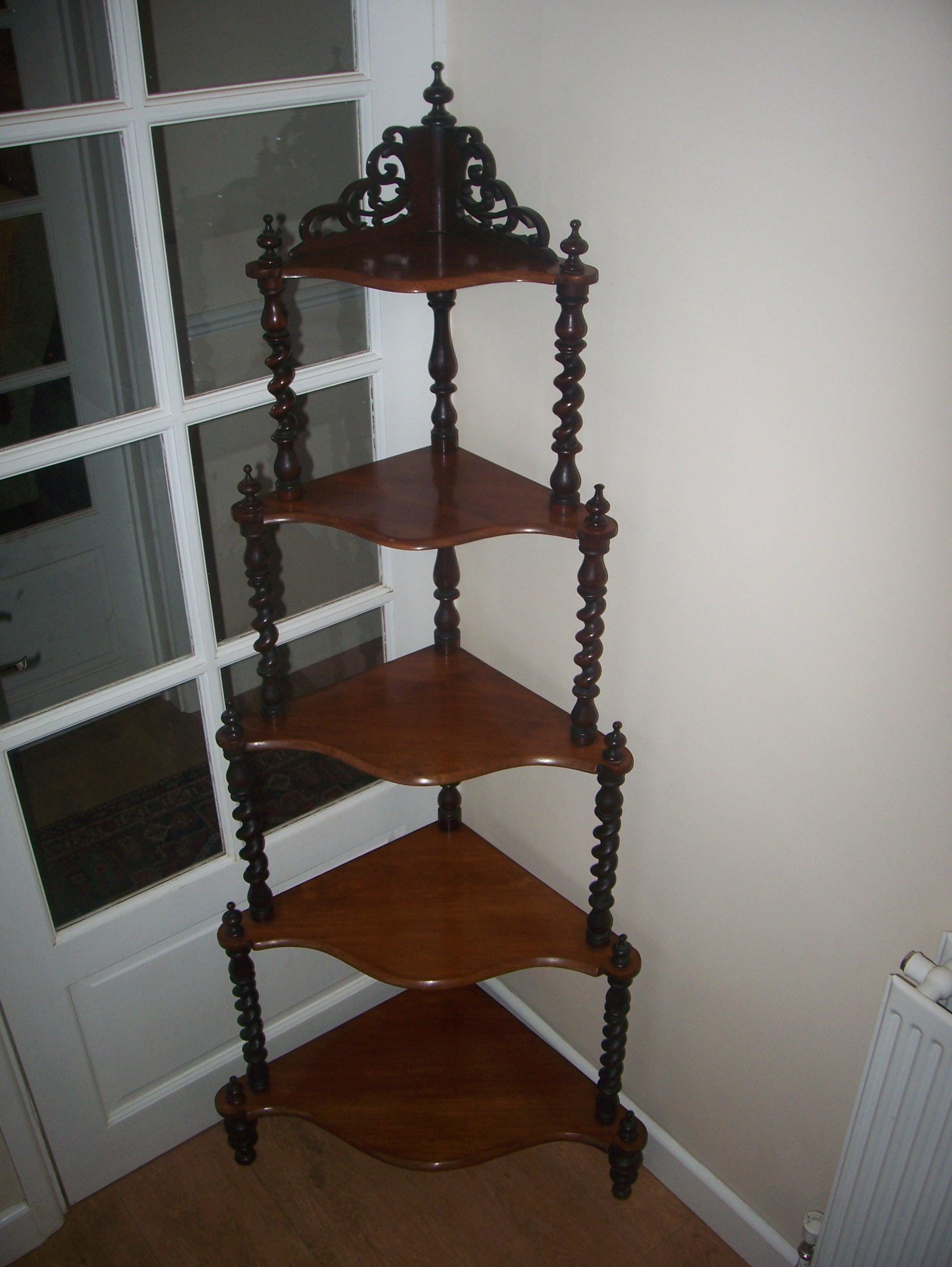 Victorian Walnut Corner Whatnot (1 of 1)