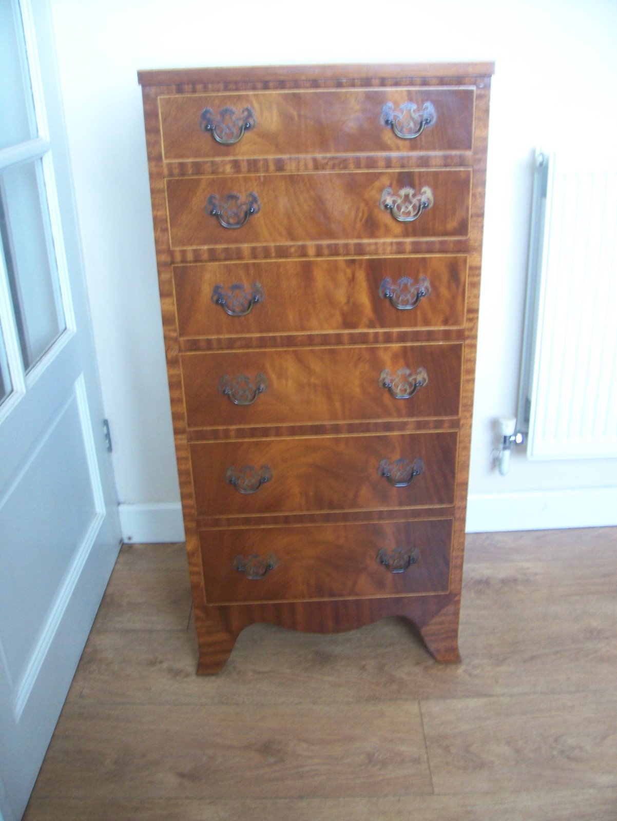 Mahogany Tall Slim 6 Drawer Chest (1 of 10)
