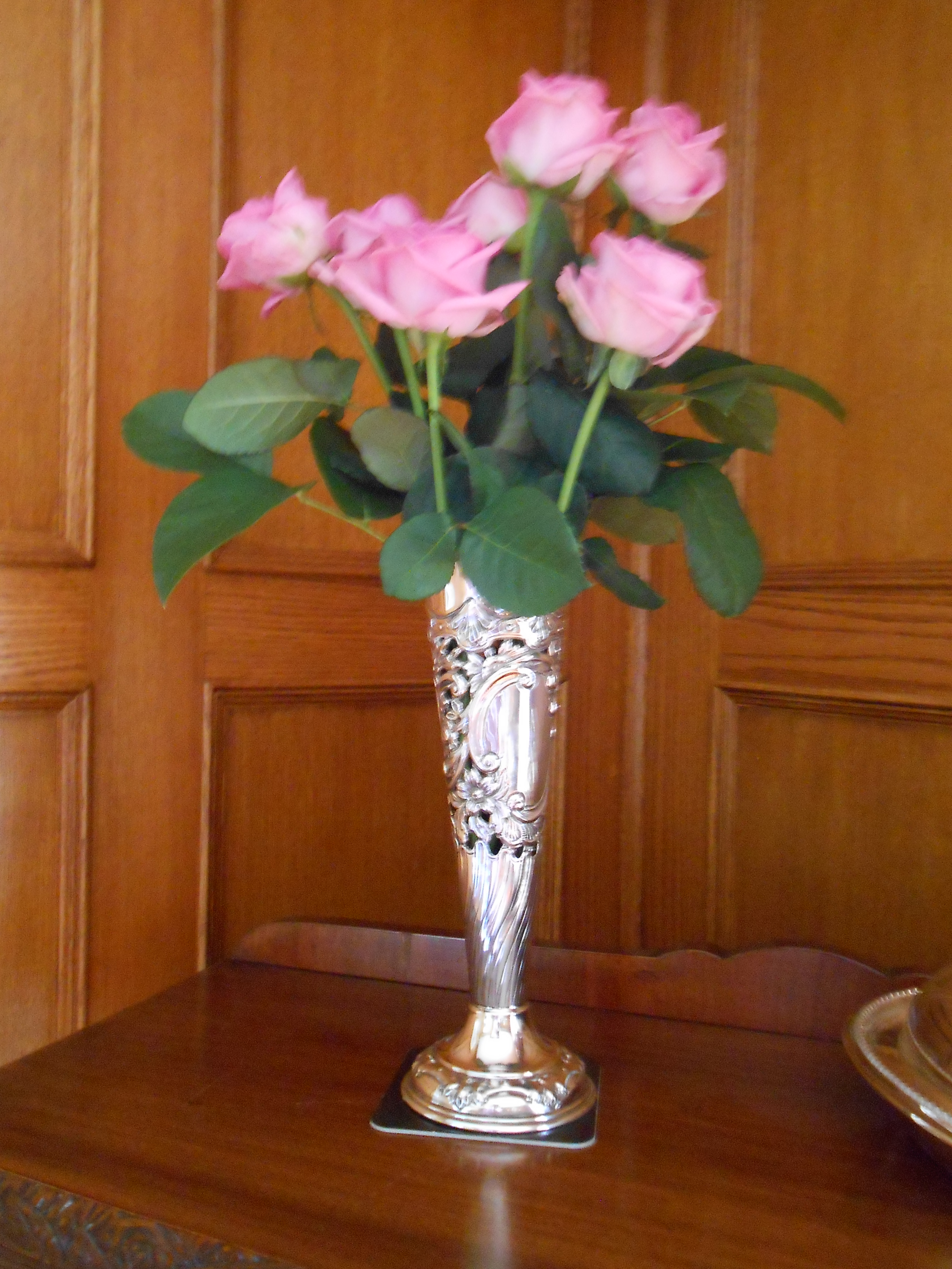 Antique Solid SilverEdwardian Trumpet Vase 1903 (1 of 1)