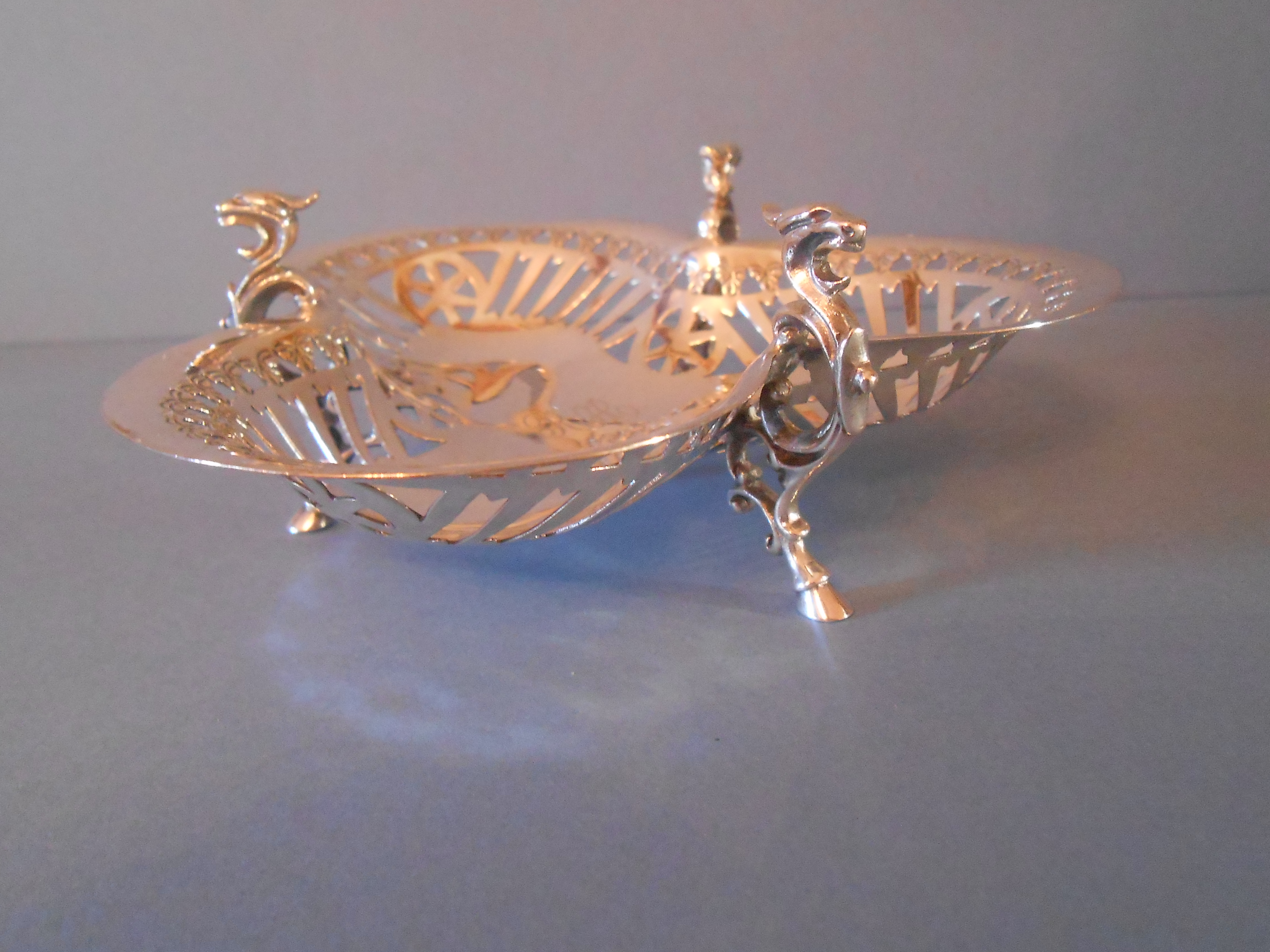 Antique Scottish Silver Pierced Clover Dish 1900 (1 of 1)