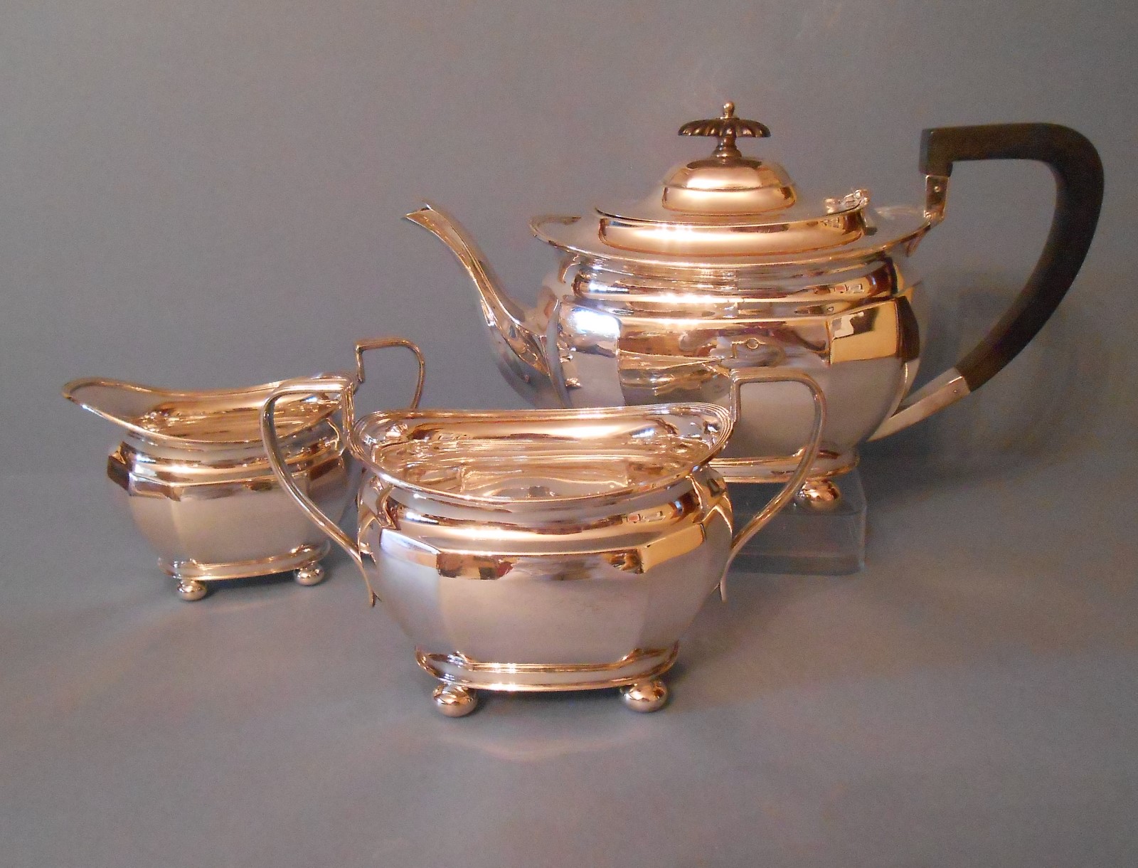 Heavy Antique Solid Silver George V 3-Piece Tea Set (1 of 1)