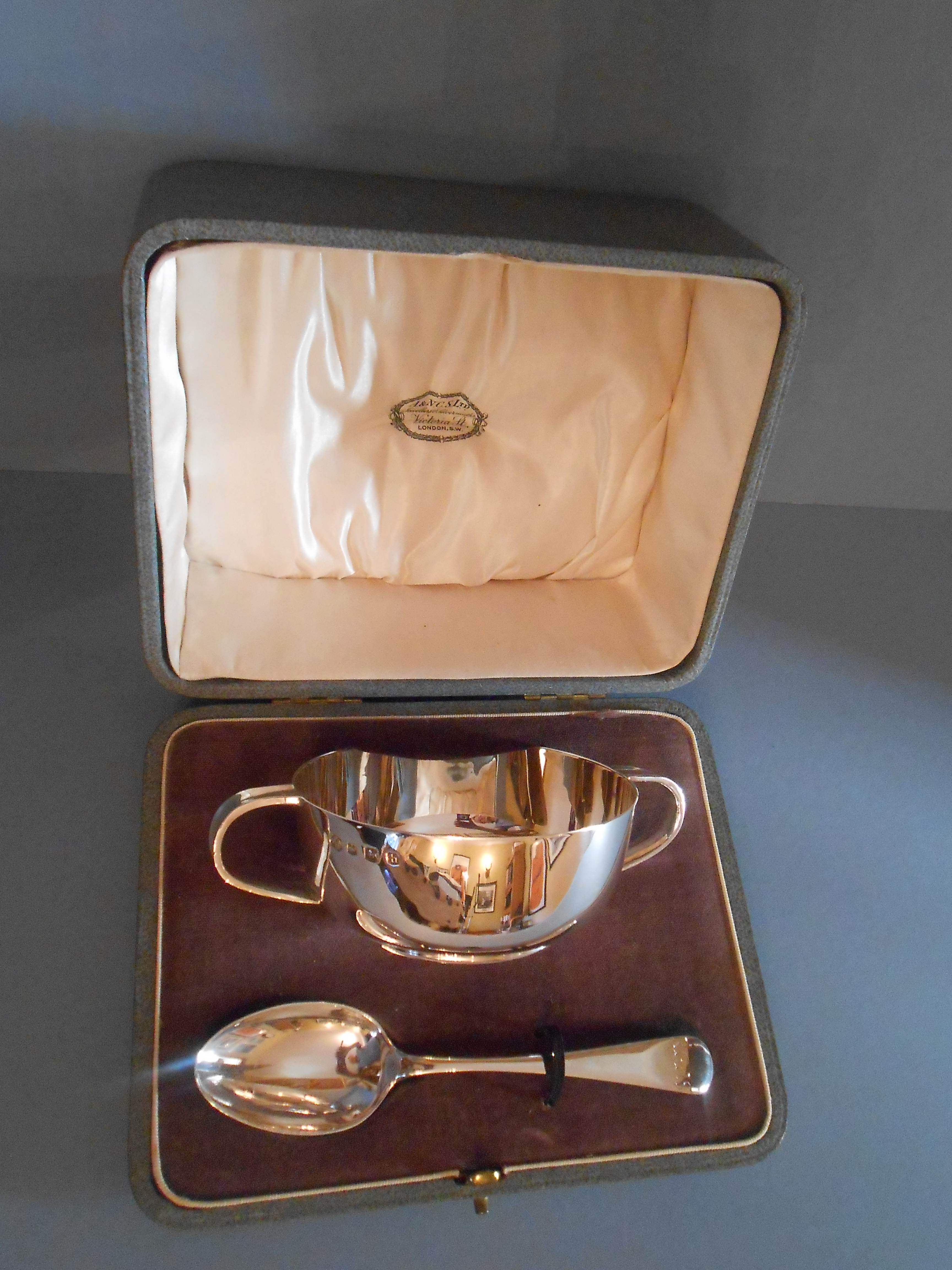 Solid Silver Cased Christening Set - 1925 (1 of 1)