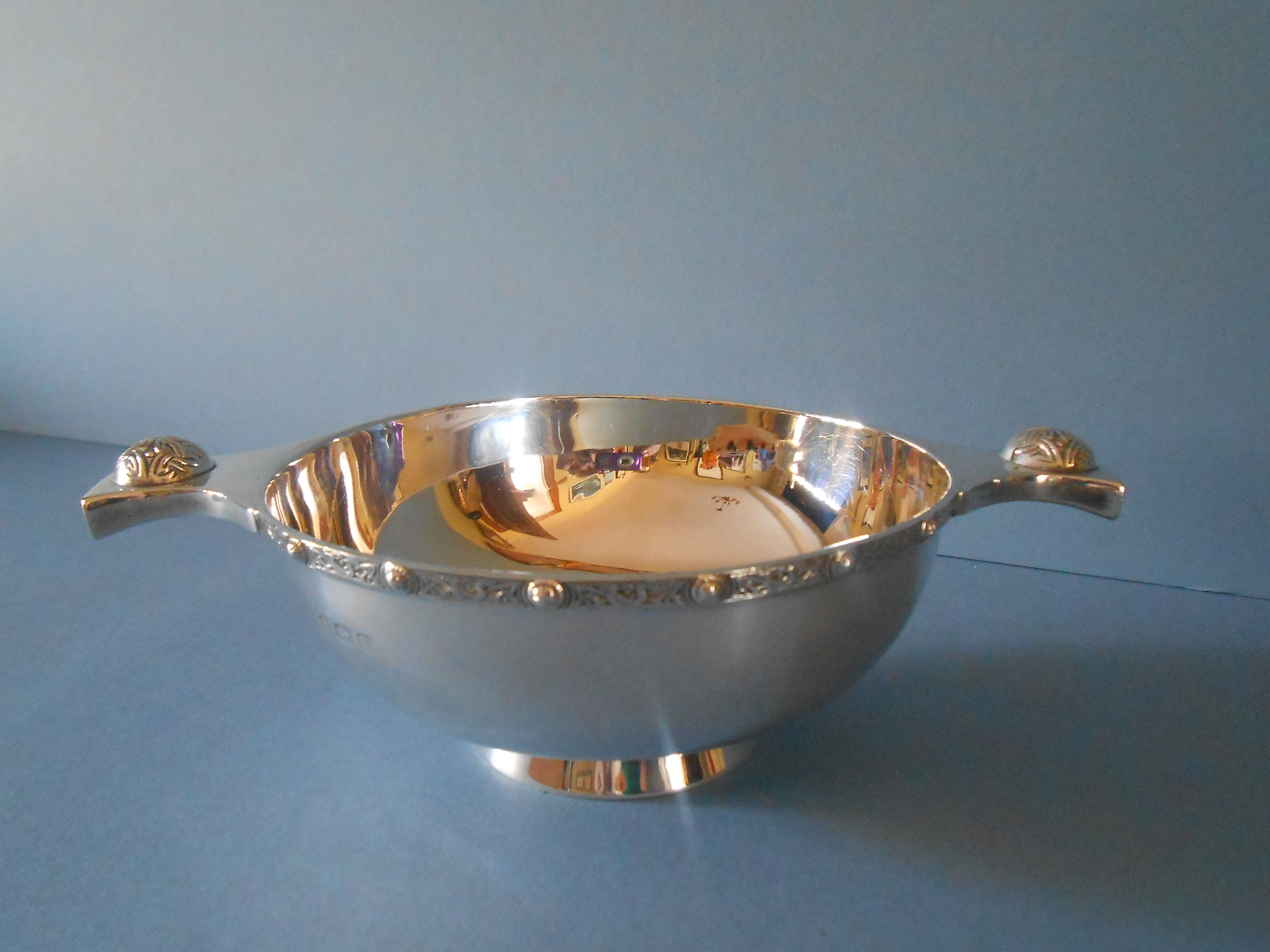 Large Antique Solid Silver Quaiche 1935 (1 of 1)