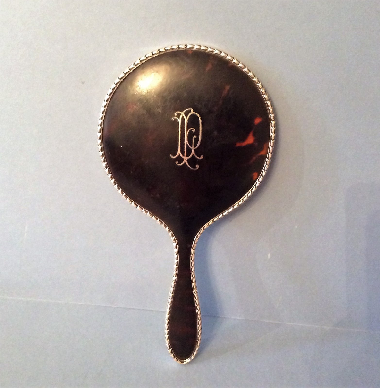 Antique Sterling Silver & Tortoiseshell Hand Mirror 1924 (1 of 1)