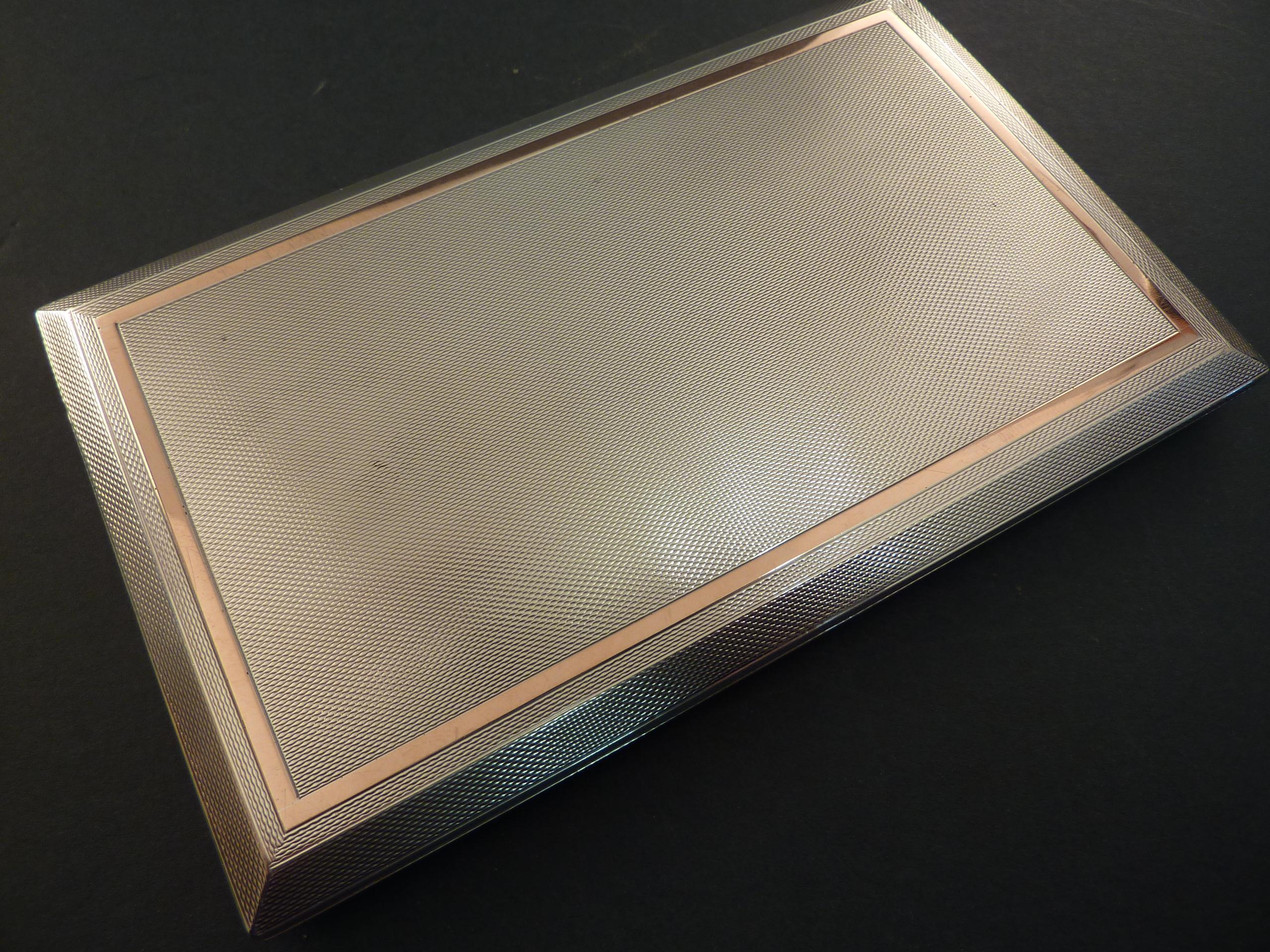 Large Slide Action Cigarette Case with Gold Line Decoration (1 of 1)