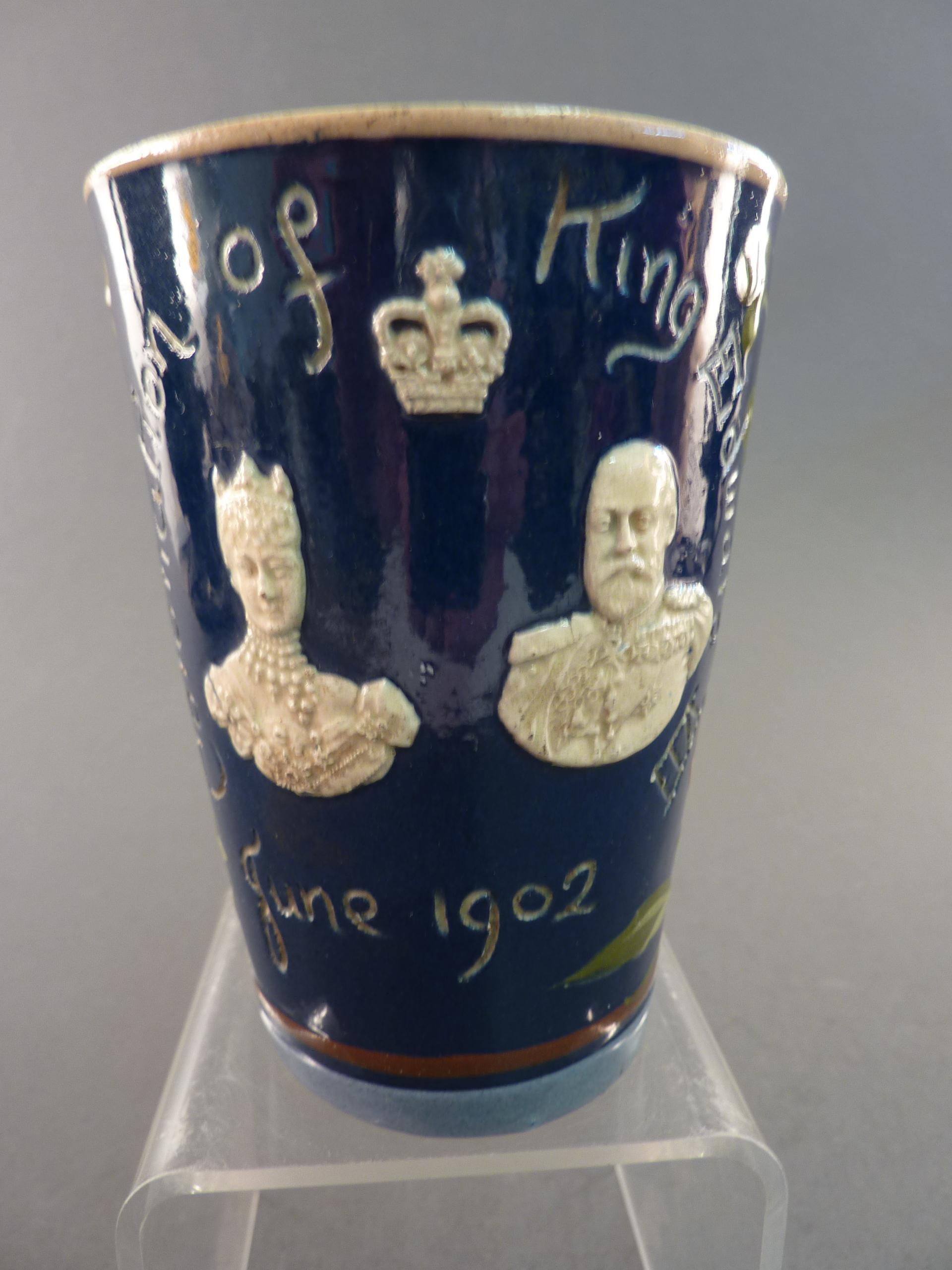 1902 EDWARD VII ALLER VALE CORONATION BEAKER (SHAFTESBURY BOROUGH) (1 of 1)