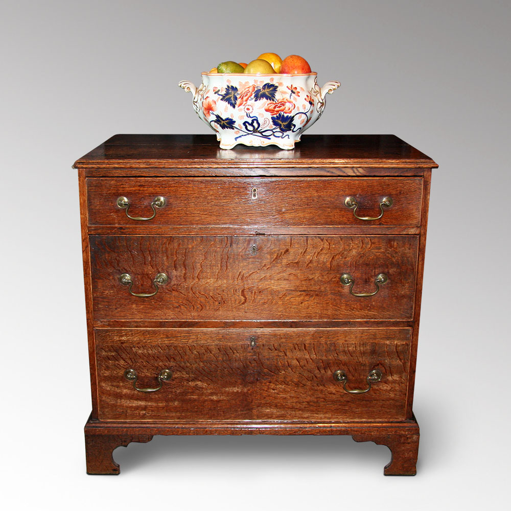 George III Small Oak Chest of Drawers (1 of 1)