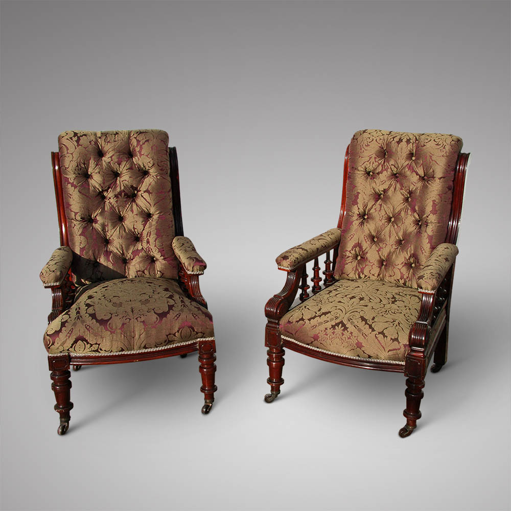 Pair of 19th Century Library Chairs (1 of 1)