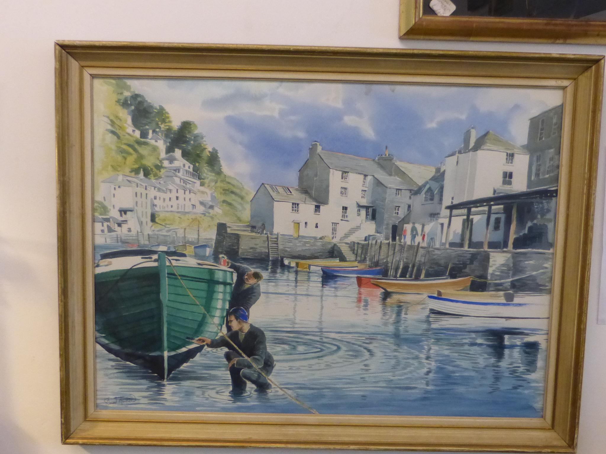 Stuart Armfield Harbour Scene Watercolour (1 of 1)