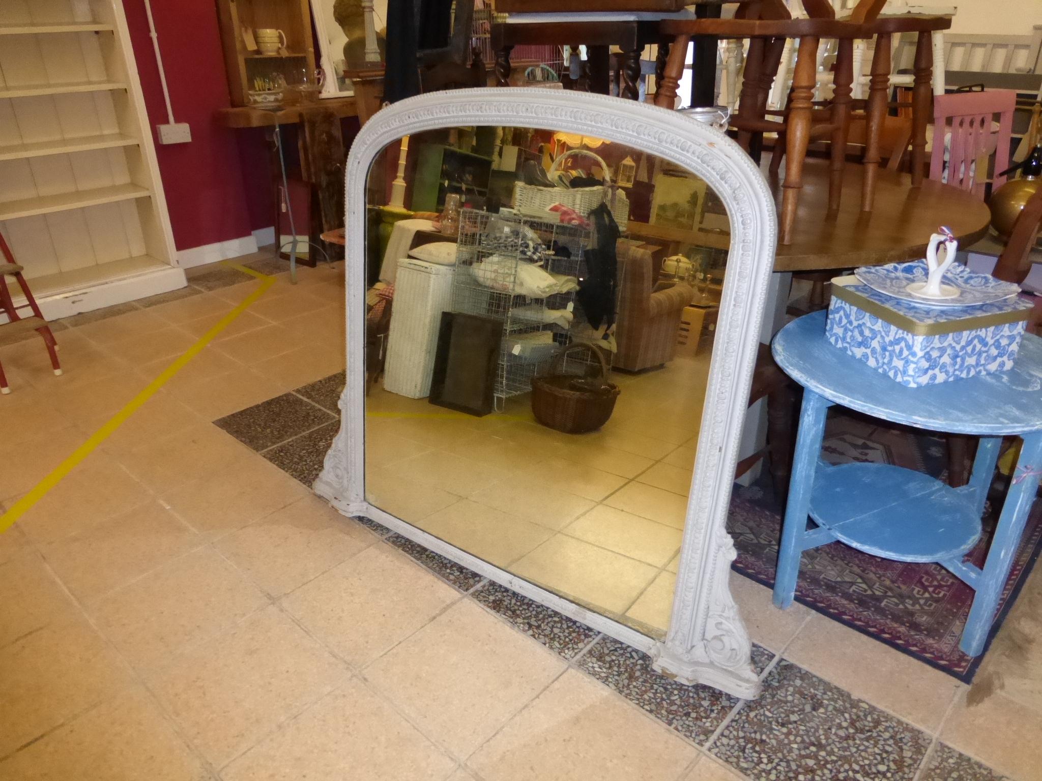 Victorian painted Overmantel Mirror (1 of 1)
