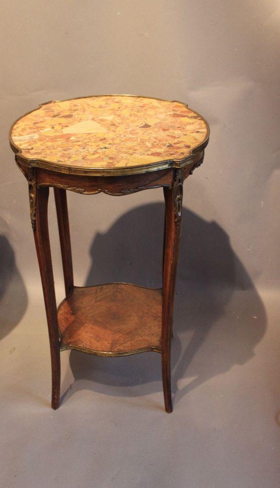 French Marble Top Two Tier Side Table (1 of 1)