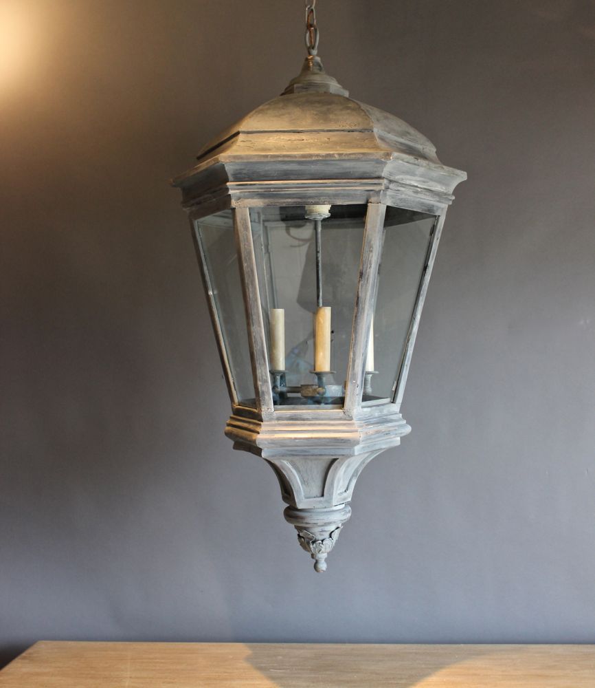 Monumental French Painted Copper Antique Lantern (1 of 1)