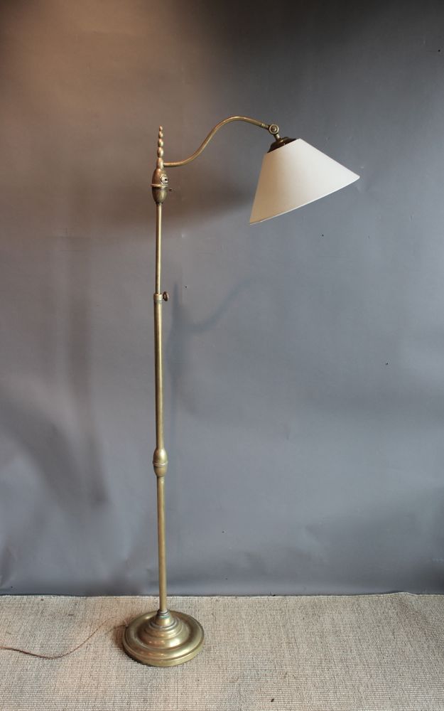 French Brass Adjustable Floor Lamp (c.1930) (1 of 1)