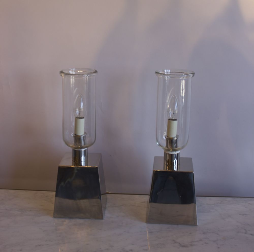 Pair of 1960s nickel plated bedside lights (1 of 1)