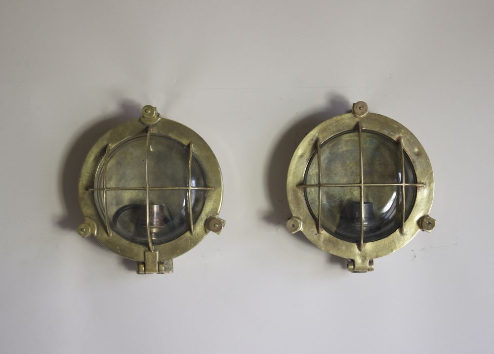 Pair of 1930 Outside Marine Bulkhead Lights (1 of 1)