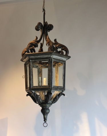 Antique Lantern with silver leaf circa 1800 (1 of 1)