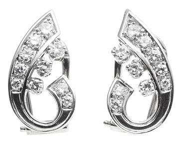 Art Deco Diamond  Earrings (c.1930) (1 of 1)