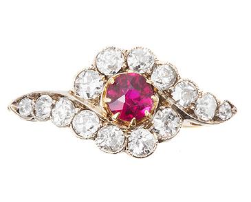 Ruby & Diamond Ring by Liberty & Co (c.1910) (1 of 1)