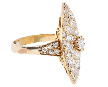 Diamond Marquise Cluster Ring c.1900 (1 of 1)