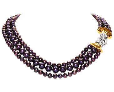 Black Tahitian Pearls With Diamond Clasp (1 of 1)