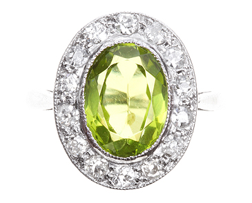 Peridot & Diamond Ring (c.1930) (1 of 1)