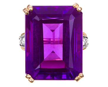Amethyst & Diamond Cocktail Ring (c.1950) (1 of 1)