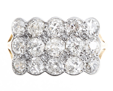 Victorian 3 Row Diamond Ring c.1890 (1 of 1)