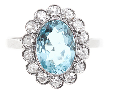Aquamarine & Diamond Ring (c.1925) (1 of 1)
