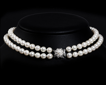 Double String of Pearls with Pearl Clasp c1950s (1 of 1)