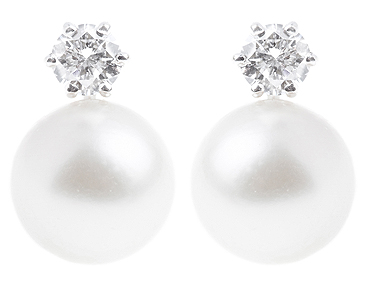 Pearl & Diamond Earrings (1 of 1)