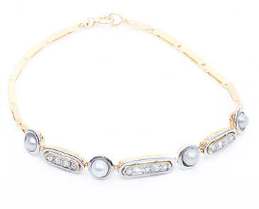 Rose Cut Diamond & Pearl Bracelet (c.1910) (1 of 1)