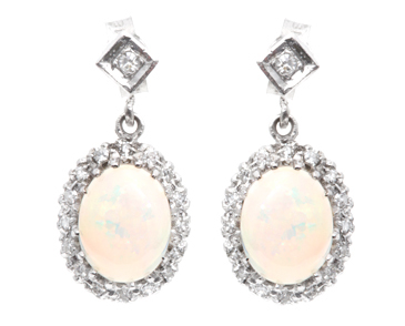 Opal & Diamond Earrings c.1930 (1 of 1)