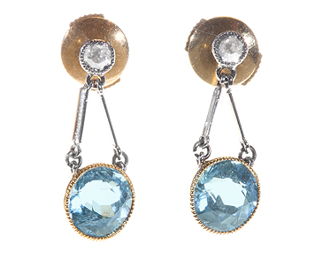 Aquamarine & Diamond Drop Earrings c.1910 (1 of 1)