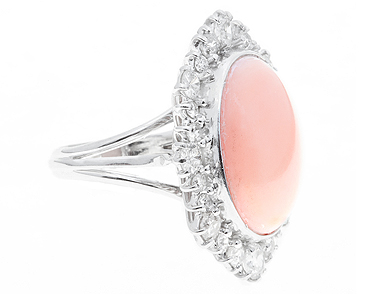 Angel Skin Coral Cocktail Ring c.1960 (1 of 1)