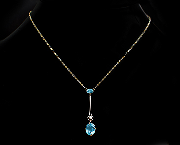 Aquamarine & Diamond Pendant c.1910 (1 of 1)