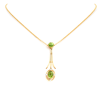 Peridot & Natural Pearl Pendant c.1910 (1 of 1) Peridot & Natural Pearl Pendant c.1910 (1 of 1)