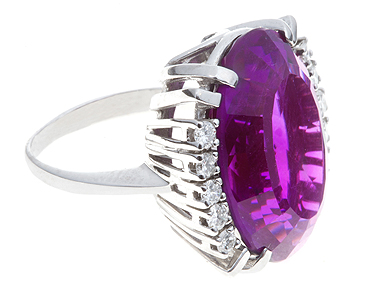 Amethyst & Diamond Cocktail Ring c.1950s (1 of 1)