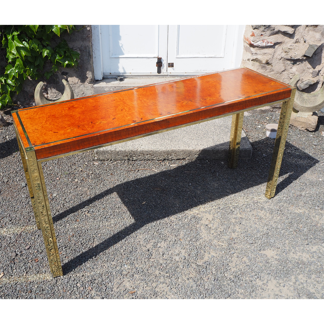 Stunning 1970s Amboyna & Chrome Console Table (1 of 1) Stunning 1970s Amboyna & Chrome Console Table (1 of 1)