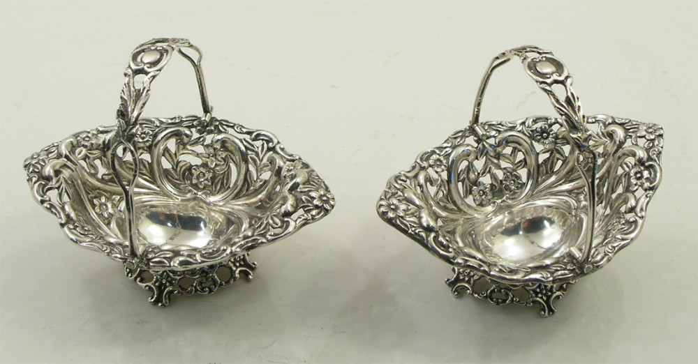 Pretty Pair of Victorian Silver Bonbon Dishes 1894 (1 of 1) Pretty Pair of Victorian Silver Bonbon Dishes 1894 (1 of 1)