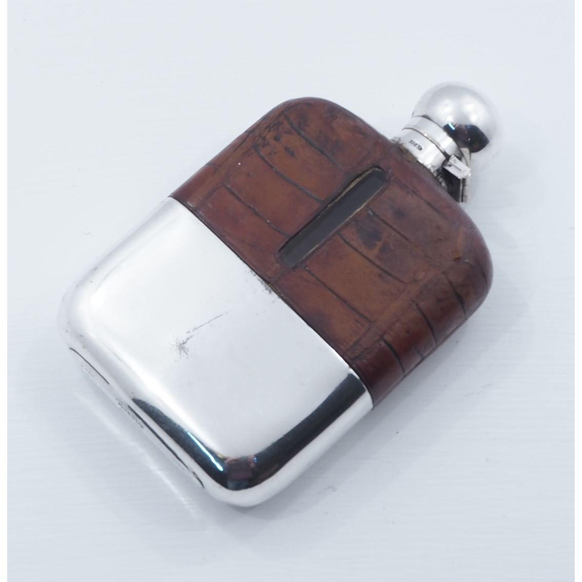 Victorian Crocodile Skin Hip Flask (1 of 1) Victorian Crocodile Skin Hip Flask (1 of 1)